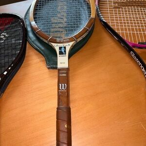 Wilson Brown and Tan Wooden Tennis Racket